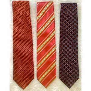 ERMENEGILDO ZEGNA ITALY Men’s Silk Necktie Luxury BUNDLE EUC